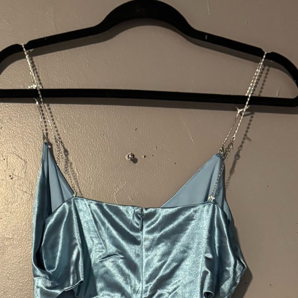 Blue | Shiny | rhinestone Straps | forever 21 | cocktail dress | size L | NWT - Picture 9 of 9